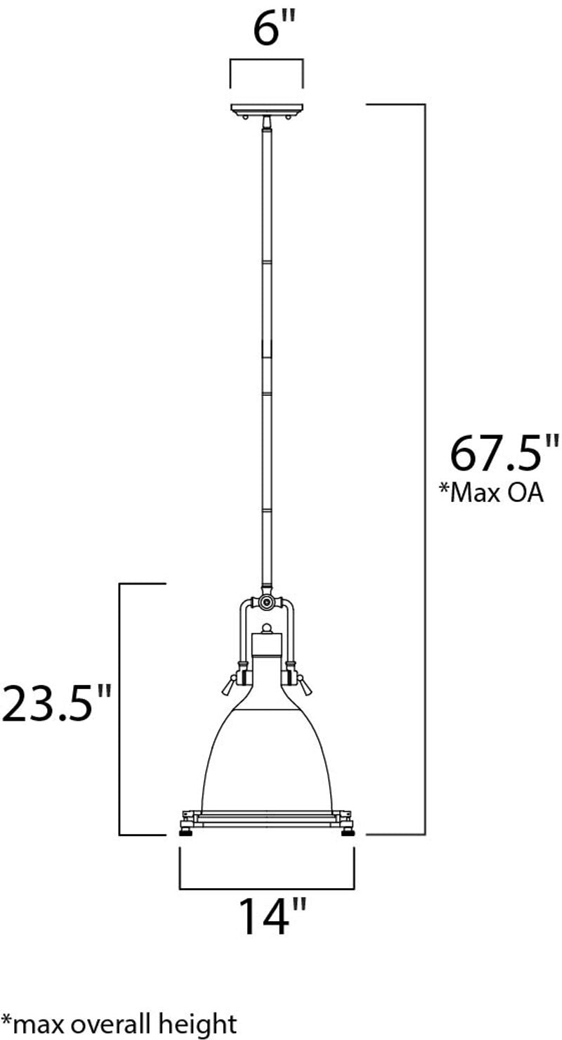 Hi-Bay 23.5' Single Light Pendant in Satin Nickel