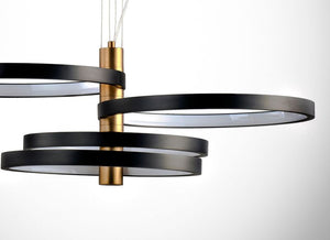 Hoopla 29.5' 4 Light Multi-Light Pendant/Chandelier in Black and Gold