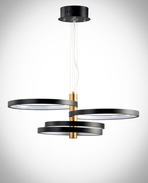 Hoopla 29.5' 4 Light Multi-Light Pendant/Chandelier in Black and Gold