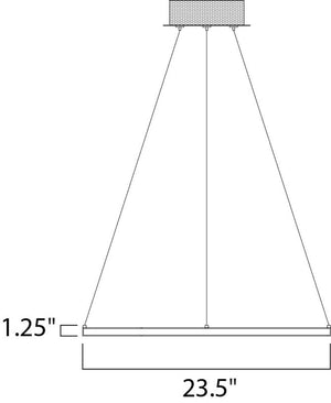 Hoops 23.5' Single 13.3 W Light Single Pendant in Polished Chrome