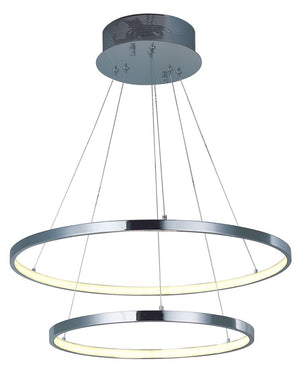 Hoops 23.5' 2 Light Single Pendant in Polished Chrome