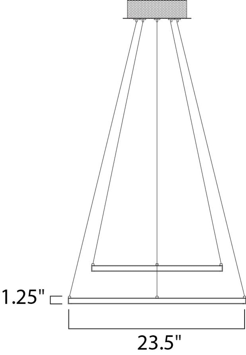 Hoops 23.5' 2 Light Single Pendant in Polished Chrome