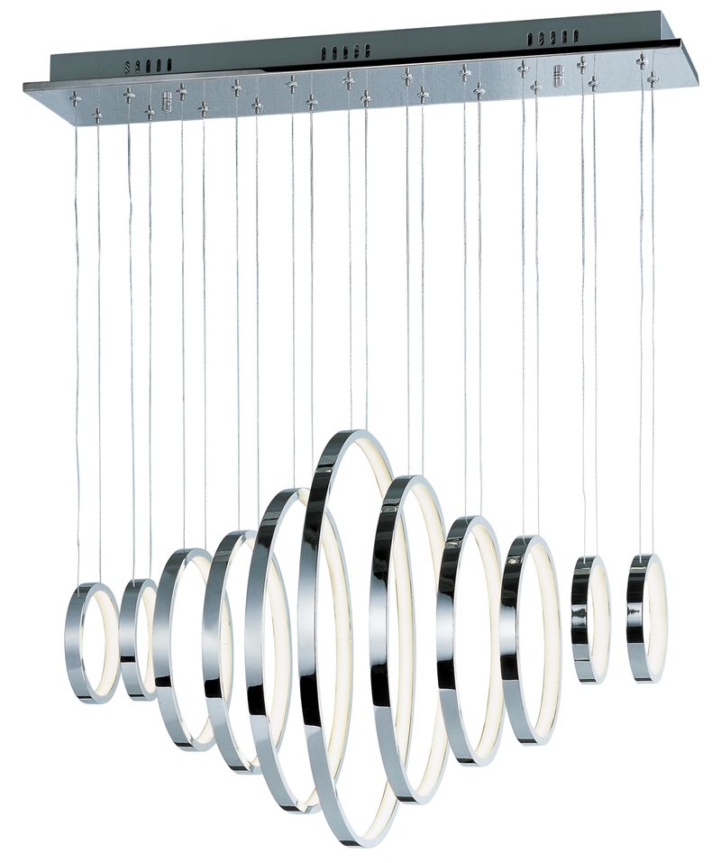 Hoops 20' 1 Single Light Linear Pendant in Polished Chrome
