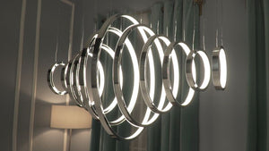 Hoops 20' 1 Single Light Linear Pendant in Polished Chrome