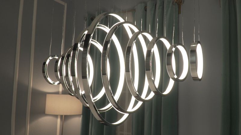 Hoops 20' 1 Single Light Linear Pendant in Polished Chrome