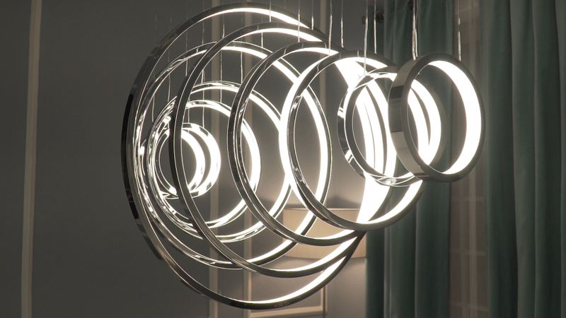 Hoops 20' 1 Single Light Linear Pendant in Polished Chrome