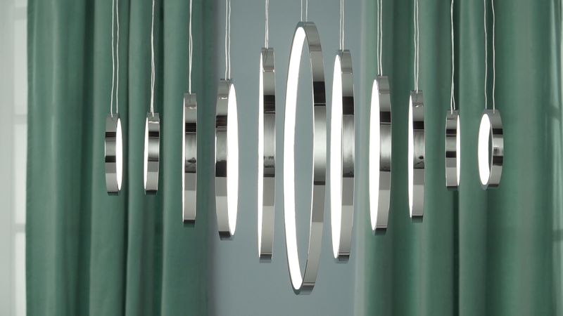 Hoops 20' 1 Single Light Linear Pendant in Polished Chrome