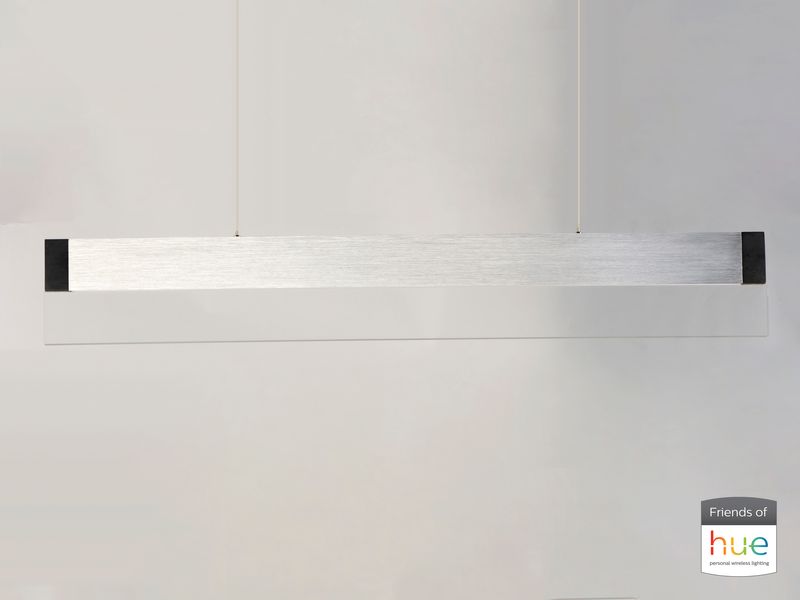 iBar 61.5' Single Light Friends of Hue Linear Pendant in Brushed Aluminum