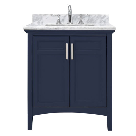 Ellis Midnight Blue Freestanding Vanity with Integrated Sink and Countertop - Two Doors (24" x 34.13" x 22")