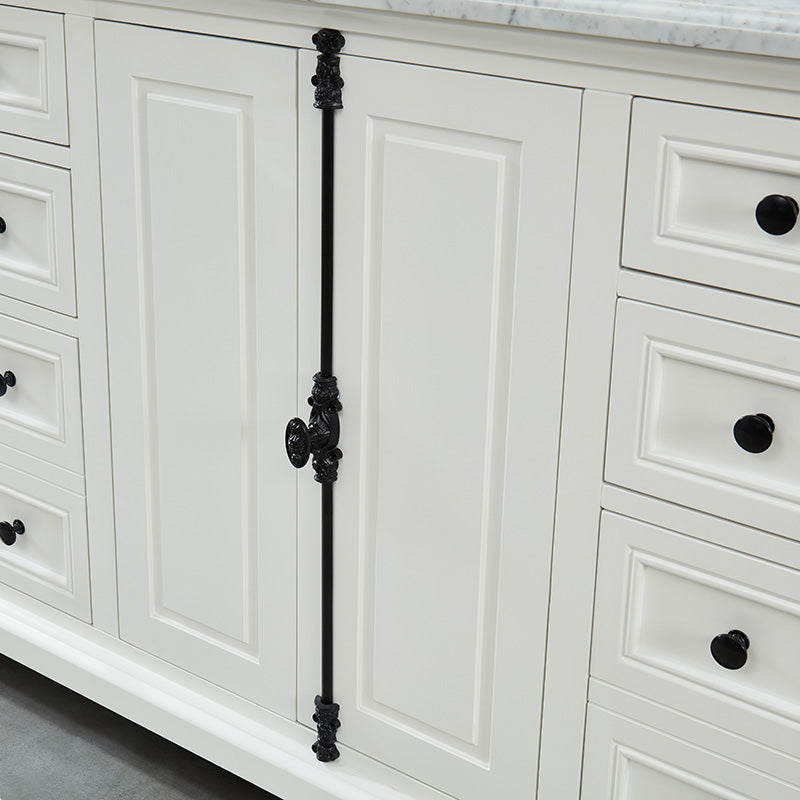 Hillsdale Dove White Freestanding Vanity Cabinet with Single Basin Integrated Sink and Countertop - Two Doors Six Drawers (49' x 34.5' x 22')
