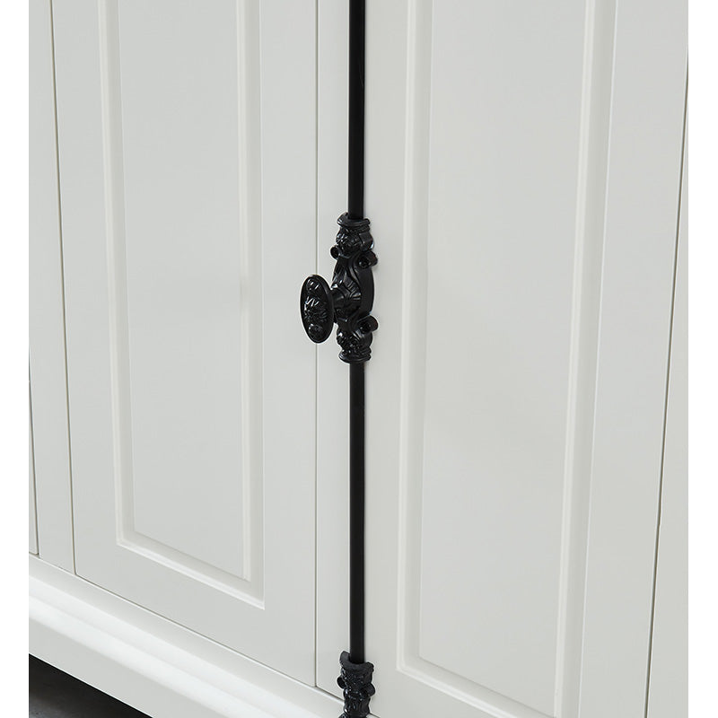 Hillsdale Dove White Freestanding Vanity Cabinet with Double Basin Integrated Sink and Countertop - Four Doors Four Drawers (61' x 34.5' x 22')