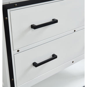 Axel Dove White Freestanding Vanity Cabinet with Single Basin Integrated Sink and Countertop - Two Drawers (37' x 34.5' x 22')