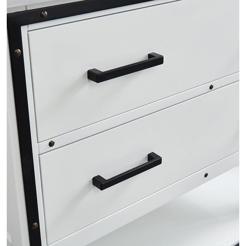 Axel Dove White Freestanding Vanity Cabinet with Single Basin Integrated Sink and Countertop - Two Drawers (37' x 34.5' x 22')