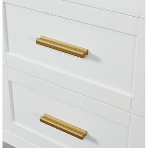 Caulder Dove White Freestanding Vanity Cabinet with Single Basin Integrated Sink and Countertop - Six Drawers (49' x 34.5' x 22')