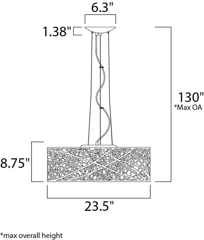 Inca 23.5' 9 Light Multi-Light Pendant in Bronze