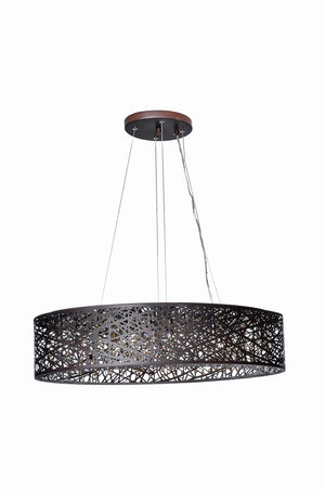 Inca 12' 9 Light Linear Pendant in Bronze
