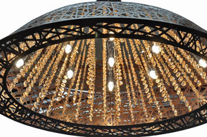 Inca 12' 9 Light Linear Pendant in Bronze
