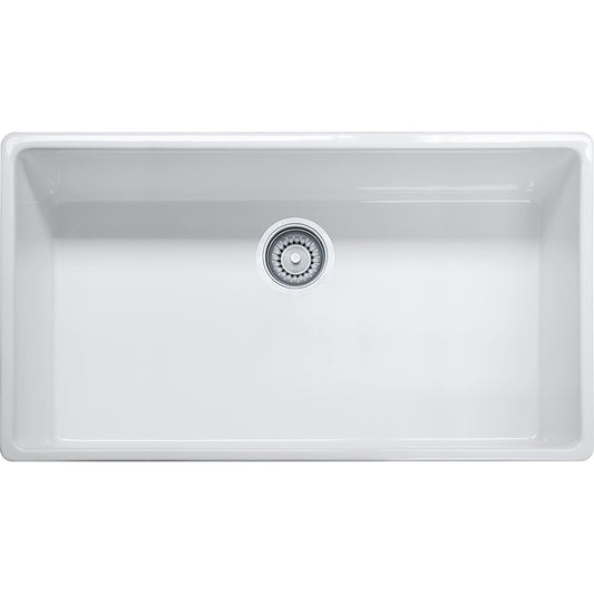 Farm House 36" Fireclay Single Basin Undermount Kitchen Sink in White