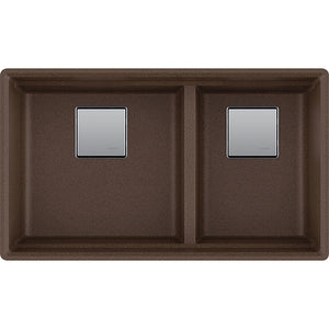 Peak Granite Double Basin Undermount Kitchen Sink in Mocha