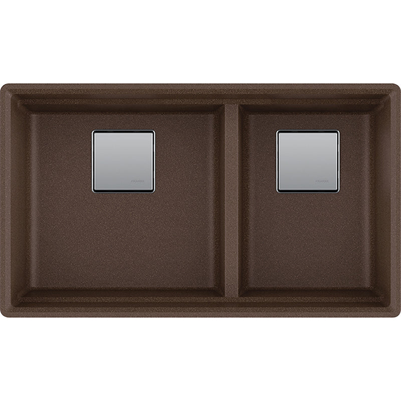 Peak Granite Double Basin Undermount Kitchen Sink in Mocha