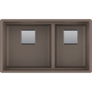 Peak Granite Double Basin Undermount Kitchen Sink in Storm