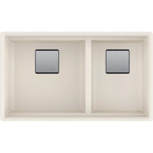 Peak Granite Double Basin Undermount Kitchen Sink in Vanilla