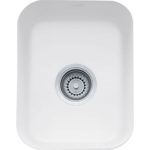 Cisterna 14.38' Fireclay Single Basin Undermount Kitchen Sink in White