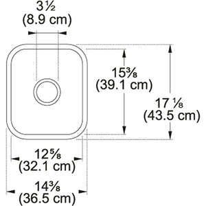 Cisterna 14.38' Fireclay Single Basin Undermount Kitchen Sink in White