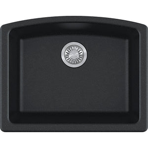 Ellipse Granite Single Basin Undermount Kitchen Sink in Onyx
