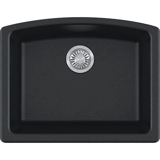 Ellipse Granite Single Basin Undermount Kitchen Sink in Onyx