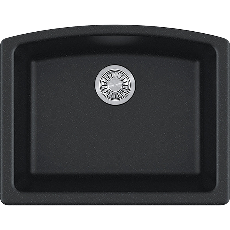 Ellipse Granite Single Basin Undermount Kitchen Sink in Onyx