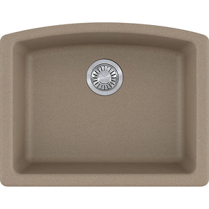 Ellipse Granite Single Basin Undermount Kitchen Sink in Oyster
