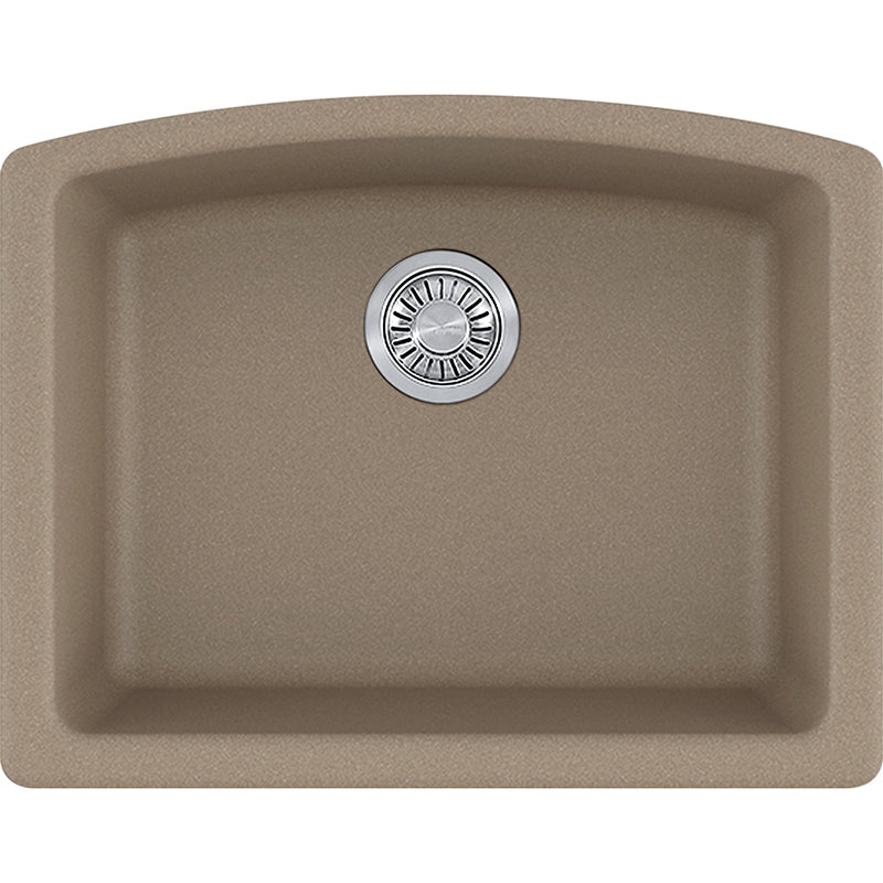 Ellipse Granite Single Basin Undermount Kitchen Sink in Oyster