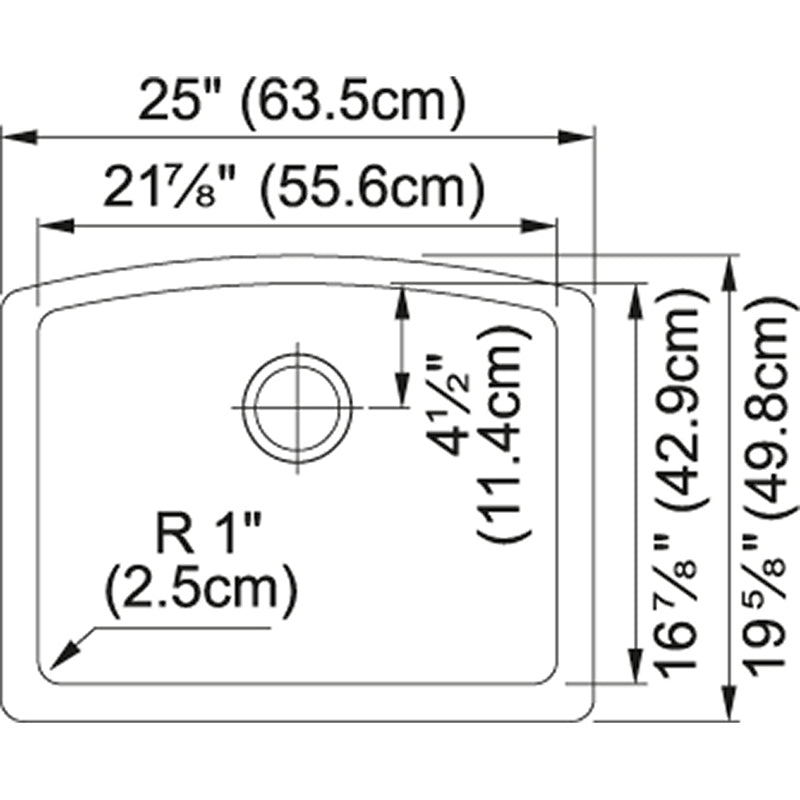 Ellipse Granite Single Basin Undermount Kitchen Sink in Oyster