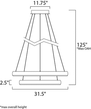 Innertube 31.5' 2 Light Multi-Light Pendant in Satin Nickel