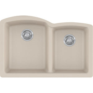 Ellipse 21.75' Granite Double Basin Undermount Kitchen Sink in Champagne
