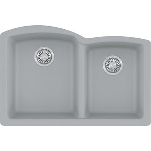 Ellipse 21.75' Granite Double Basin Undermount Kitchen Sink in Shadow Grey
