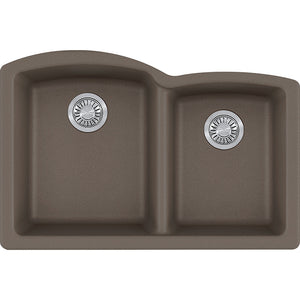 Ellipse 21.75' Granite Double Basin Undermount Kitchen Sink in Storm