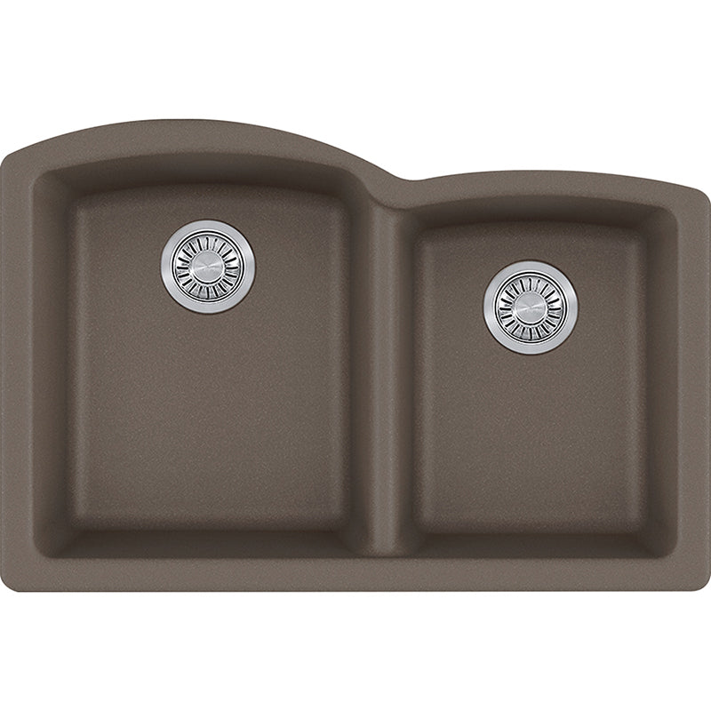 Ellipse 21.75' Granite Double Basin Undermount Kitchen Sink in Storm