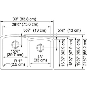 Ellipse 21.75' Granite Double Basin Undermount Kitchen Sink in Storm