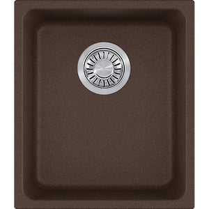 Kubus 15' Granite Single Basin Undermount Kitchen Sink in Mocha