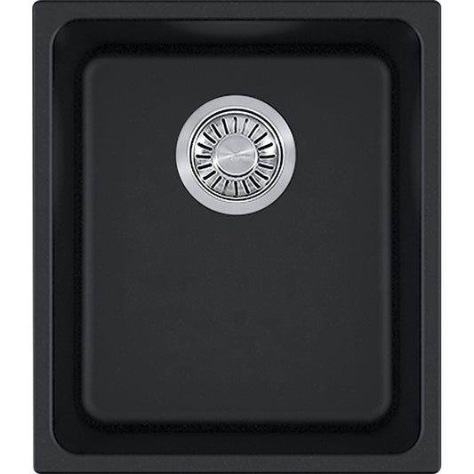 Kubus 15" Granite Single Basin Undermount Kitchen Sink in Onyx