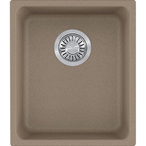 Kubus 15' Granite Single Basin Undermount Kitchen Sink in Oyster