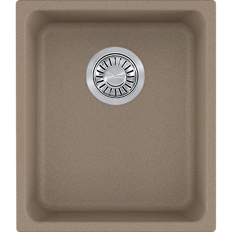 Kubus 15' Granite Single Basin Undermount Kitchen Sink in Oyster