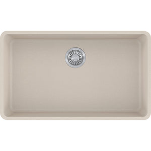 Kubus 32.38' Granite Single Basin Undermount Kitchen Sink in Champagne