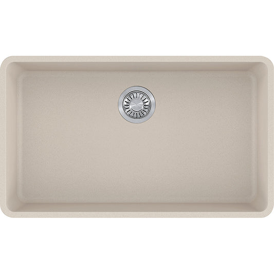 Kubus 32.38" Granite Single Basin Undermount Kitchen Sink in Champagne