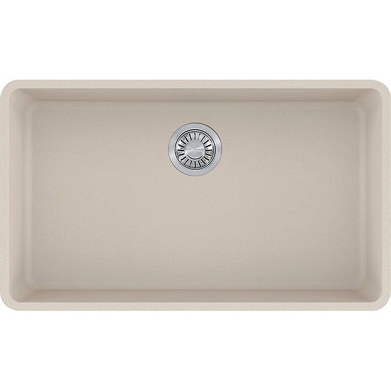 Kubus 32.38' Granite Single Basin Undermount Kitchen Sink in Champagne