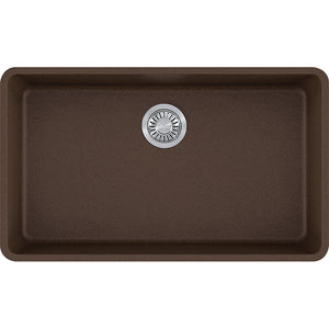 Kubus 32.38' Granite Single Basin Undermount Kitchen Sink in Mocha