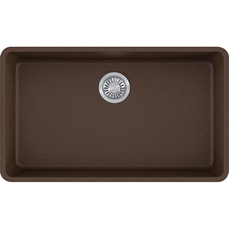 Kubus 32.38' Granite Single Basin Undermount Kitchen Sink in Mocha