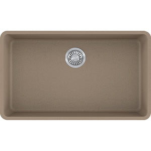Kubus 32.38' Granite Single Basin Undermount Kitchen Sink in Oyster